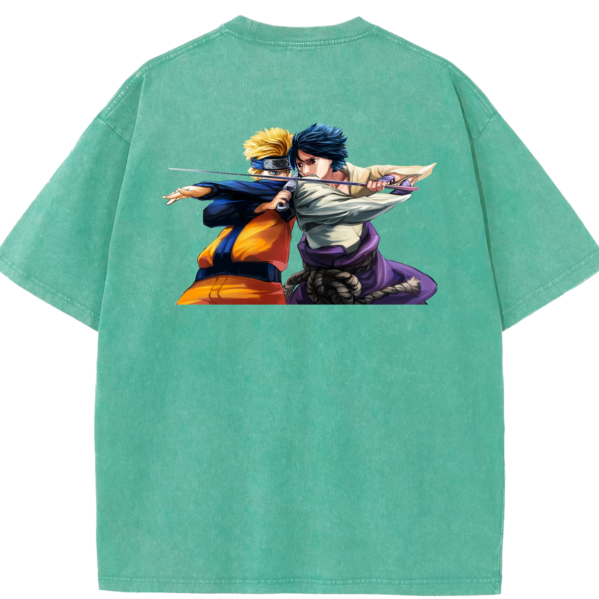 （画像用） NARUTO -ナルト- うずまき ナルト Uzumaki Naruto 綿100% ヴィンテージ風 半袖Tシャツ（背面プリント）